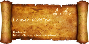 Lohner Aléna névjegykártya